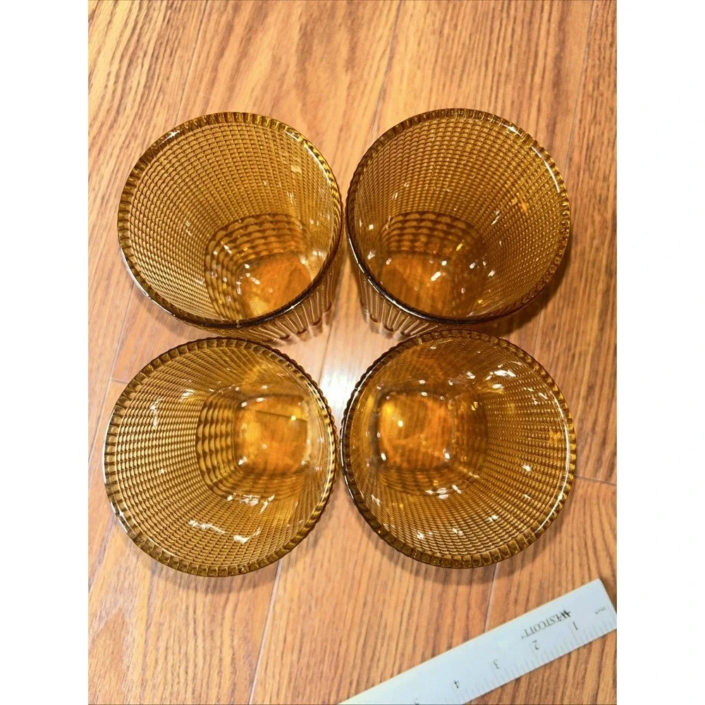 Set Of 4 Fortessa MALCOLM Amber Iced Beverage Cocktail Glass 15oz.
